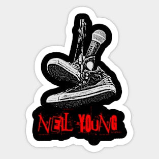 neil young sneakers Sticker